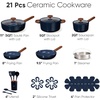 image:imageCAROTE 21pcs Cookware Set Nonstick Pots and Pans Set Ceramic Cookware Set Induction Cookware Non toxic Healthy Non Stick Kitchen Cooking Set PFAS PTFE Free Blue