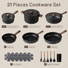 image:imageCAROTE 21pcs Pots and Pans Set Nonstick Cookware SetsBlack