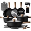 image:imageCAROTE 21pcs Pots and Pans Set Nonstick Cookware SetsBlack