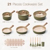 image:imageCAROTE 21pcs Pots and Pans Set Nonstick Cookware SetsGreen