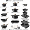 image:imageCAROTE 26pcs Pots and Pans Set Nonstick Cookware SetsBlack