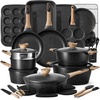 image:imageCAROTE 26pcs Pots and Pans Set Nonstick Cookware SetsBlack