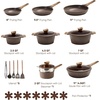 image:imageCAROTE 26pcs Pots and Pans Set Nonstick Cookware SetsBrown