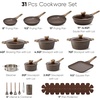 image:imageCAROTE 26pcs Pots and Pans Set Nonstick Cookware SetsBrown