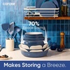 image:imageCAROTE 27pcs Ceramic Cookware Set Pots and Pans Set with Detachable HandleNavy Blue