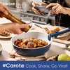 image:imageCAROTE 27pcs Ceramic Cookware Set Pots and Pans Set with Detachable HandleNavy Blue