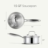 image:imageCAROTE 2Qt Stainless Steel Saucepan Set NonToxic 3Ply Stainless Steel Cookware Set with Lids Small Kitchen Pots Oven Safe Compatible with Induction Ceramic Gas Mothers Day GiftsSilver