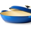 image:imageCAROTE 34QT Enamel Cast Iron Cookware Skillet with Lid Blue Dutch OvenBlue