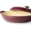 image:imageCAROTE 34QT Enamel Cast Iron Cookware Skillet with Lid Blue Dutch OvenFig