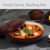image:imageCAROTE 34QT Enamel Cast Iron Cookware Skillet with Lid Blue Dutch OvenFig