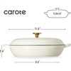 image:imageCAROTE 34QT Enamel Cast Iron Cookware Skillet with Lid Blue Dutch OvenWhite