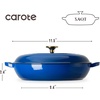 image:imageCAROTE 34QT Enamel Cast Iron Cookware Skillet with Lid White Dutch OvenBlue