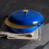 image:imageCAROTE 34QT Enamel Cast Iron Cookware Skillet with Lid White Dutch OvenBlue
