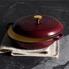 image:imageCAROTE 34QT Enamel Cast Iron Cookware Skillet with Lid White Dutch OvenFig