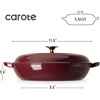 image:imageCAROTE 34QT Enamel Cast Iron Cookware Skillet with Lid White Dutch OvenFig