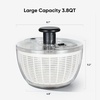 image:imageCAROTE 38 Qt Salad Spinner Small Lettuce Spinner Plastic Vegetable Fruit Washer Vegetable Cleaner Salad Cleaner Lettuce Washer NonSlip Base BPAFree