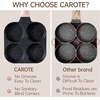 image:imageCAROTE 4Cup Nonstick Granite Egg Pan BlackBlack