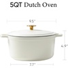 image:imageCAROTE 5QT Cream White Enameled Cast Iron Dutch Oven Pot with LidCream White