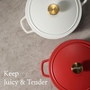 image:imageCAROTE 5QT Cream White Enameled Cast Iron Dutch Oven Pot with LidCream White