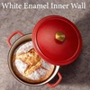 image:imageCAROTE 5QT Cream White Enameled Cast Iron Dutch Oven Pot with LidRed