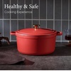 image:imageCAROTE 5QT Cream White Enameled Cast Iron Dutch Oven Pot with LidRed