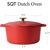 image:imageCAROTE 5QT Cream White Enameled Cast Iron Dutch Oven Pot with LidRed