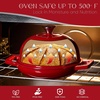 image:imageCAROTE 5QT Enameled Cast Iron Dutch Oven Red Round Bread OvenRed