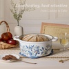 image:imageCAROTE 5QT Enameled Floral Cast Iron Dutch Oven Pot with LidBlue Floral