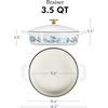 image:imageCAROTE 5QT Enameled Floral Cast Iron Dutch Oven Pot with LidBlue Floral