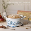 image:imageCAROTE 5QT Enameled Floral Cast Iron Dutch Oven Pot with LidBlue Floral