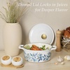 image:imageCAROTE 5QT Enameled Floral Cast Iron Dutch Oven Pot with LidBlue Floral