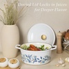 image:imageCAROTE 5QT Enameled Floral Cast Iron Dutch Oven Pot with LidBlue Floral