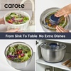 image:imageCAROTE 64 Qt Stainless Steel Salad Spinner Large Lettuce Spinner Vegetable Fruit Washer Vegetable Cleaner Salad Cleaner Lettuce Washer NonSlip Base Multifunctional for Salad Fruits