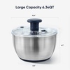 image:imageCAROTE 64 Qt Stainless Steel Salad Spinner Large Lettuce Spinner Vegetable Fruit Washer Vegetable Cleaner Salad Cleaner Lettuce Washer NonSlip Base Multifunctional for Salad Fruits