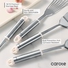image:imageCAROTE 7PCS Stainless Steel Cooking Utensils Set Kitchen Tools for Stainless Steel Pots and Pans with Silicone High Temperature Resistance Dishwasher Safe