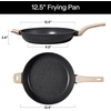 image:imageCAROTE 8 Inch Non Stick Frying Pan Cream White Granite SkilletBlack
