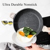 image:imageCAROTE 8 Inch Non Stick Frying Pan Cream White Granite SkilletBlack