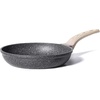 image:imageCAROTE 8 Inch Non Stick Frying Pan Cream White Granite SkilletBlack