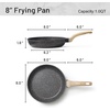 image:imageCAROTE 8 Inch Non Stick Frying Pan Cream White Granite SkilletBlack
