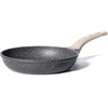 image:imageCAROTE 8 Inch Non Stick Frying Pan Cream White Granite SkilletBlack