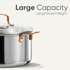 image:imageCAROTE 8 Qt TriPly Stainless Steel Stockpot NonToxic Stock Pot with Lid Soup Pot for Pasta Even Heating Oven Safe Induction Ceramic and Gas Cooktops Compatible Sliver Mothers Day GiftsSliver