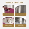 image:imageCAROTE 8QT Full Clad Tri Ply Stainless Steel Stock Pot with Lid Kitchen Stockpot Soup Pot Outer Ceramic Layer Even Heating All Stoves Compatible Oven amp Dishwasher Safe Stay Cool Handle PurplePurple