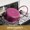 image:imageCAROTE 8QT Full Clad Tri Ply Stainless Steel Stock Pot with Lid Kitchen Stockpot Soup Pot Outer Ceramic Layer Even Heating All Stoves Compatible Oven amp Dishwasher Safe Stay Cool Handle PurplePurple