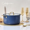 image:imageCAROTE 8QT Full Clad Tri Ply Stainless Steel Stock Pot with Lid Kitchen Stockpot Soup Pot Outer Ceramic Layer Even Heating All Stoves Compatible Oven amp Dishwasher Safe Stay Cool Handle PurpleBlue
