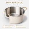 image:imageCAROTE 8QT Full Clad Tri Ply Stainless Steel Stock Pot with Lid Kitchen Stockpot Soup Pot Outer Ceramic Layer Even Heating All Stoves Compatible Oven amp Dishwasher Safe Stay Cool Handle PurpleCream White