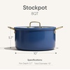 image:imageCAROTE 8QT Full Clad Tri Ply Stainless Steel Stock Pot with Lid Kitchen Stockpot Soup Pot Outer Ceramic Layer Even Heating All Stoves Compatible Oven amp Dishwasher Safe Stay Cool Handle PurpleBlue