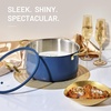image:imageCAROTE 8QT Full Clad Tri Ply Stainless Steel Stock Pot with Lid Kitchen Stockpot Soup Pot Outer Ceramic Layer Even Heating All Stoves Compatible Oven amp Dishwasher Safe Stay Cool Handle PurpleBlue