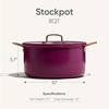 image:imageCAROTE 8QT Full Clad Tri Ply Stainless Steel Stock Pot with Lid Kitchen Stockpot Soup Pot Outer Ceramic Layer Even Heating All Stoves Compatible Oven amp Dishwasher Safe Stay Cool Handle PurplePurple