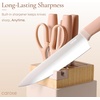 image:imageCAROTE 9 Pieces Kitchen Knife Block Set with Sharpener Dishwasher Safe Knives for Kitchen Forged Cutlery with RazorSharp Stainless Steel Blades Pink