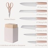 image:imageCAROTE 9 Pieces Kitchen Knife Block Set with Sharpener Dishwasher Safe Knives for Kitchen Forged Cutlery with RazorSharp Stainless Steel Blades Pink